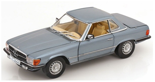 Mercedes 350 SL Hard-Top 1977 Bleue, Sunstar 1/18, Miniature Neuve En Boîte