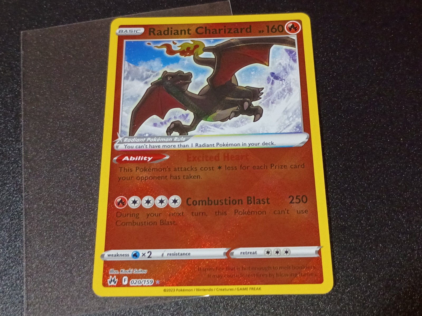 Radiant Charizard 020/159 Near Mint Crown Zenith Holo NM Pokemon 2023