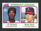 Nolan Ryan / J.R. Richard 1979 MLB Strikeout Leaders 1980 Topps Baseball Card