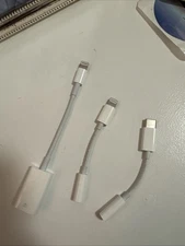 APPLE (A1440) Genuine LIGHTNING TO USB-3 Adapter and USB-C Headphone Adapter LOT