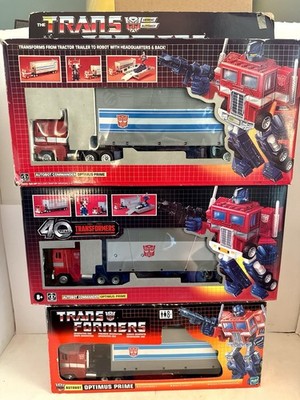 1984 G1 Hasbro TRANSFORMERS LOT 3 Optimus Prime 2002-04 Reissue Plus 40th Prime