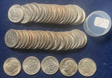 Roll-50 coins-1982-D Roosevelt Dimes Brilliant Uncirculated.