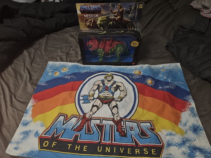 Vintage 1983 Masters Of The Universe Mattel He Man Pillowcase + 2020 Battlecat