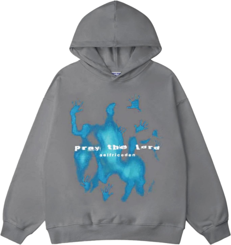 Graphic Hoodies Vintage Printed Hoodie Sweatshirt Casual Oversized Long Sleeve S