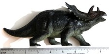 Plastic Triceratops Dinosaur Toy Gray, Brown and Black
