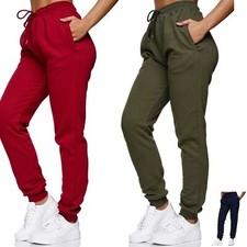 Trainingshose Sport Jogging Fitness Jogger Freizeit Hose Unifarben Damen e