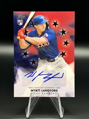 Wyatt Langford 2024 Topps Update Baseball Stars Auto Black /199 RC Rookie