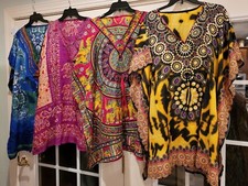 4 Short Beach Maxi Caftan One Sz Kaftan Evening Wear, Robe,MuuMuu- Viscose- 2nds