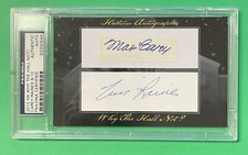 2012 HA WHY THE HALL NOT TIM RAINES MAX CAREY DUAL CUT AUTOGRAPH 9/10 PSA AUTH