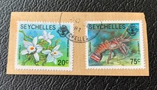 Seychelles 1977 - 2 used stamps - Michel No. 397, 401