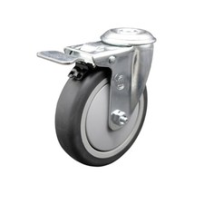5 Inch SS Thermoplastic Rubber Top Plate Caster with Total Lock Brake SCC
