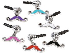 12x MUSTACHE PHONE CHARMS - Moustache Dust Plug for Iphone, Galaxy, Android, etc