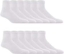 NEW 6 Pairs Mens White Sports Athletic Crew Socks Cotton LOW CUT Size 9-11 10-13