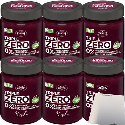 Zentis Triple Zero Aufstrich Kirsch Brotaufstrich 6er Pack 6x185g Glas usy Block