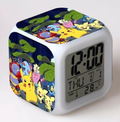 Pokemon Led Wecker 7 Farben austauschbar Thermometer Funktion 