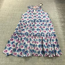 New Oliphant Dress Womens Extra Small 1148V Sleeveless Tiered Tie Neck Pink Blue