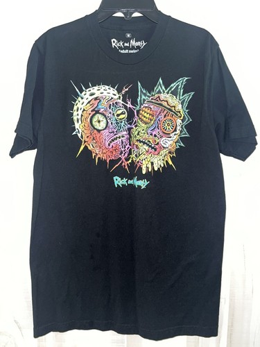 Rick and Morty T-Shirt Black Short Sleeve Graphic Crew Neck Adult Swim Medium - Picture 2 of 4