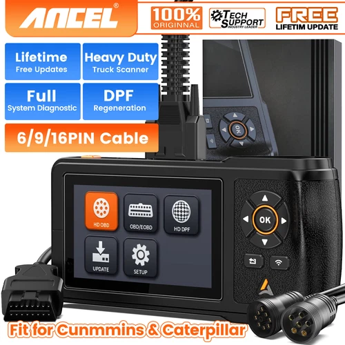 ANCEL Pro Diesel Truck Scanner Heavy Duty Truck DPF Regeneration Diagnostic Tool - Foto 10 di 10