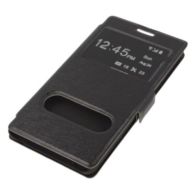 ^ FLIP 2 Window S-VIEW mit MAGNET Tasche Etui Case Für ZTE Blade A452 SCHWARZ