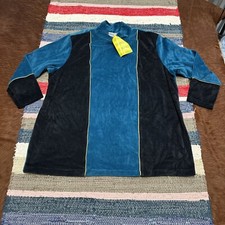 NEW VINTAGE 90s FASHION FORMULA Velvet Felt Shirt Half Sleeve 1X DEADSTOCK
