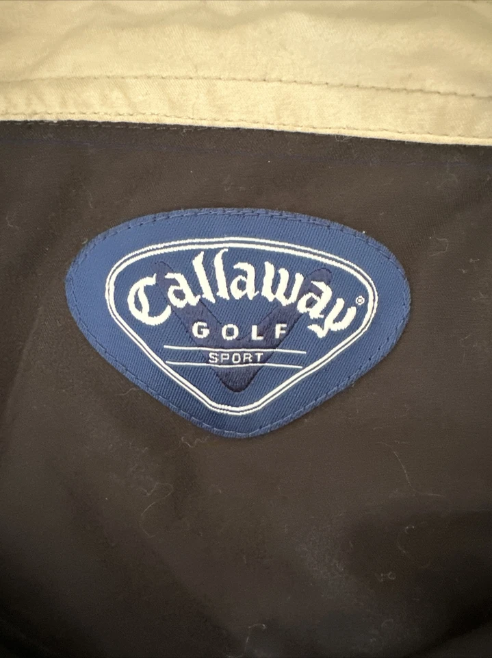 Chaqueta cortavientos deportiva de golf ventilada con cremallera completa negra extra grande Callaway para hombre Foto 4 de 4