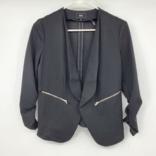NWT Have Black Open Front Zipper Pocket Blazer Suit Jacket Size Small
