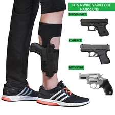 Tactical Ankle Holster Concealed Carry for Small Medium Frame Pistol & Revolver