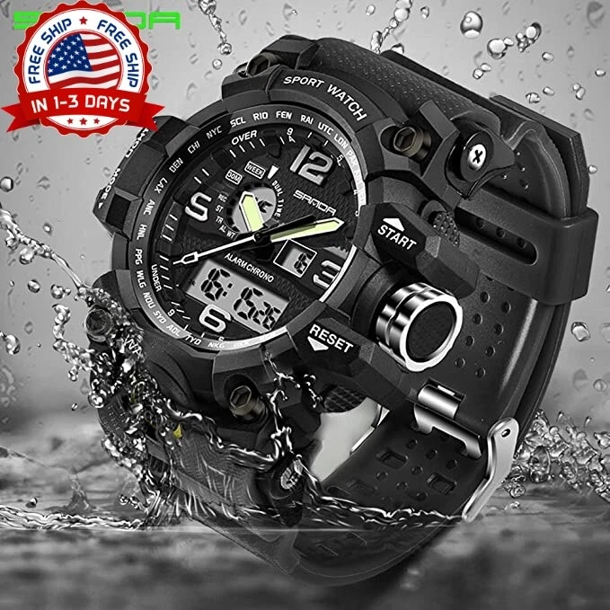 Reloj Militar Para Hombre Reloj Militario De Cuarzo Deportivo De Buceo  NUEVO