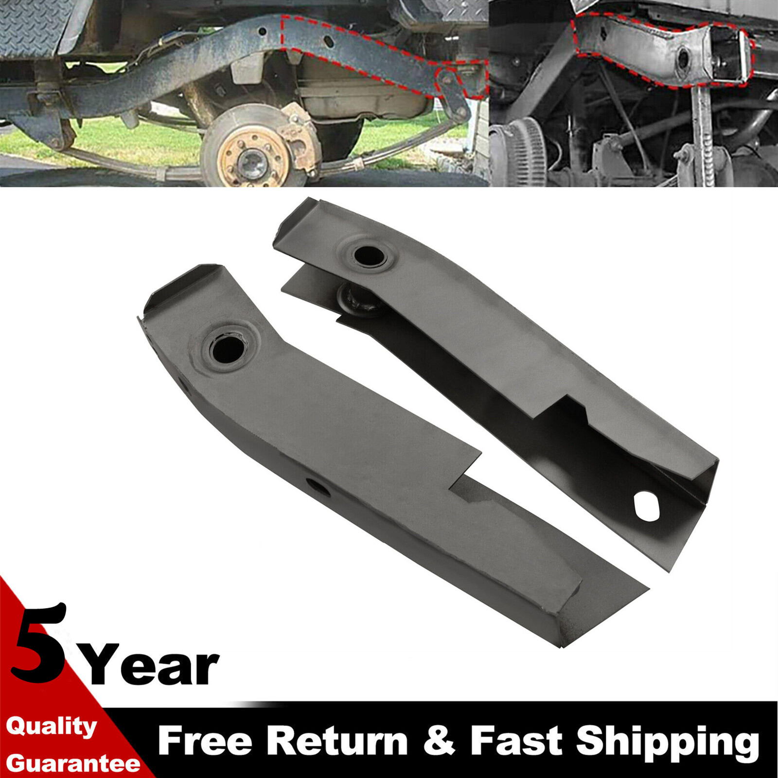 2Pcs LH & RH Rear Shackle Mount Frame Repair Kit for Jeep Wrangler YJ