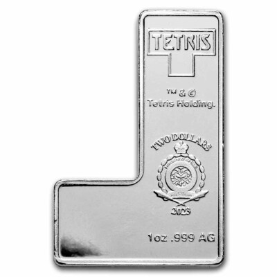 2023 テトリス銀貨　 1オンス　S型 2023 Tetris™ Niue 1 oz Silver $2 T-Tetrimino Block | eBay