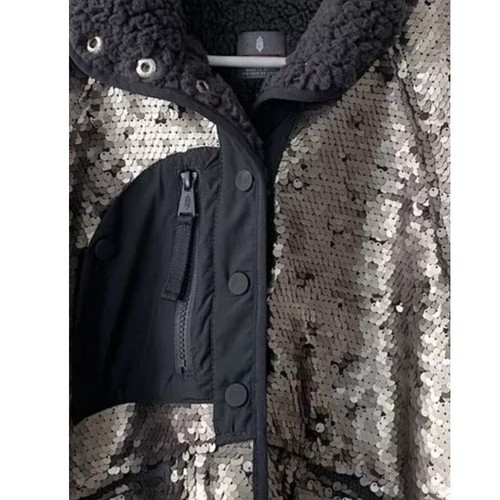 New Free People Hit The Slopes Sequin Jacket Size X-Small $298 Graphite - Picture 9 of 10
