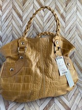Roberta Gandolfi Large Handbag Bucket Purse Leather Made In Italy Gold Honey