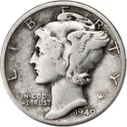 [#1048360] United States, Dime, Mercury Dime, 1940, U.S. Mint, Silver, EF, KM:14
