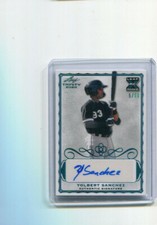 2020 Leaf Trinity Autographs Platinum Yolbert Sanchez Rookie Auto 5/50