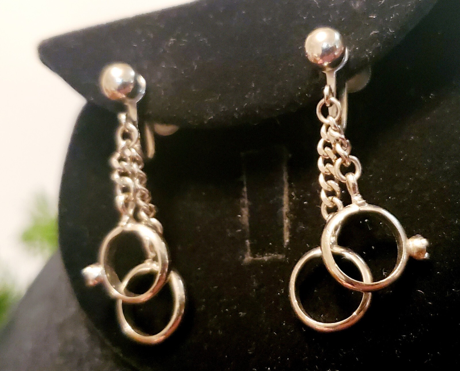 Alice Signed Dangle  Earrings Tiny Wedding & Enga… - image 2