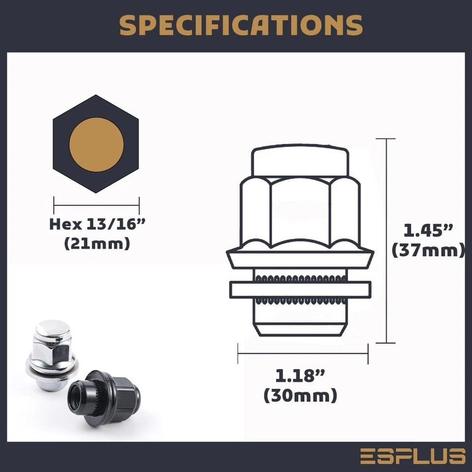 Juego de bloqueo de rueda de 24 piezas OEM M12x1,25 negro para Nissan NP300/NV350/Pathfinder/Titanio Foto 4 de 4