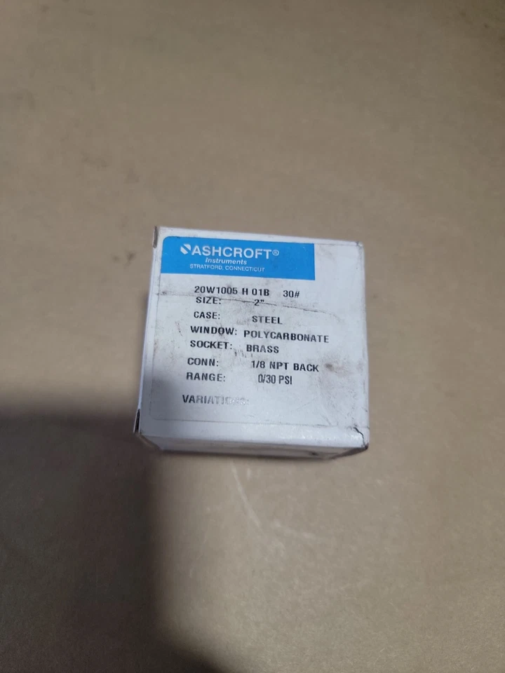 Ashcroft 20W1005H01B-30 Gauge 2" 0-30 psi 1/8npt Back 20W1005 H 01 B 30# - Image 2 of 3