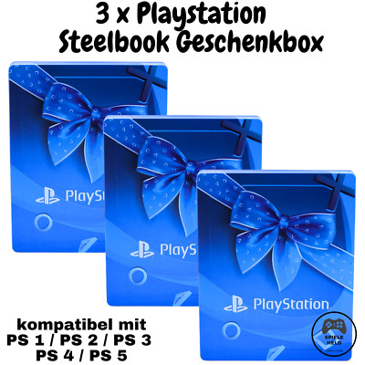 PlayStation Steelbook Geschenk Box -3 Mal- Spiele / Hülle - NEU Games