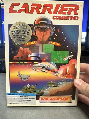 Carrier Command Vintage PC Game Big Box IBM MicroPlay 5.25'' W/ Cassette Complete