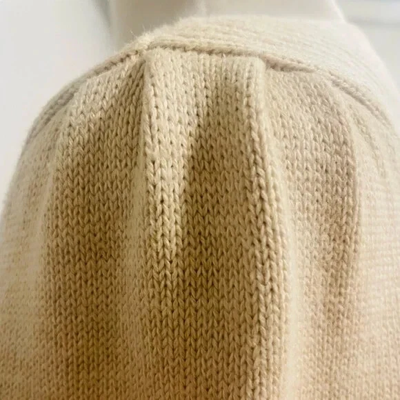 Ralph Lauren Cable Knit Sweater Dress Womens M Beige Tan Old Money Quiet Luxury - Image 4 of 4
