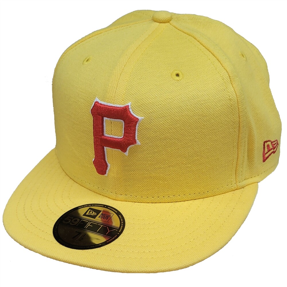 Pittsburgh Pirates New Era 5950 Fitted Hat Yellow/Red w/Outline