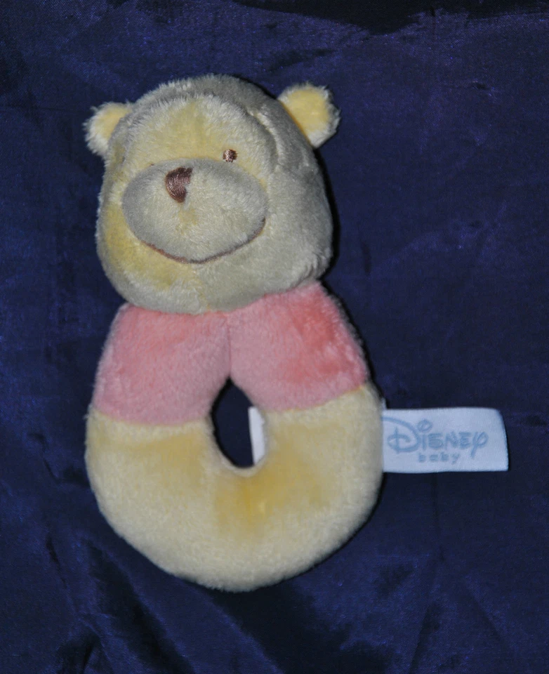 Peluche Doudou Winnie l'Ourson DISNEY BABY NICOTOY Hochet Grelot 14 Cm TTBE - Photo 1/1