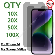 Wholesale Lot For iPhone 14/14 Plus Privacy Tempered Glass Screen Protector Bulk