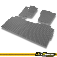 Fit 15-24 Ford F-150 Crew Cab Floor Mat Latex Gray Grey All Weather Carpet 3PC