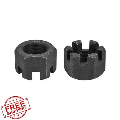 DTGN M24x1.5mm Slotted Hex Castle Nuts Black 2 Pack