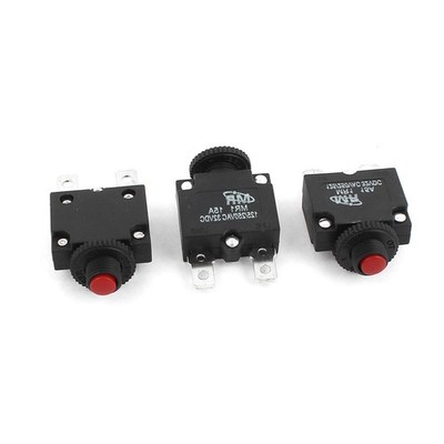 3 Pcs DC 32V AC 125V/250V 15A Connect Circuit Breaker Push Button Reset