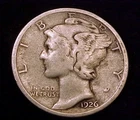 1926 P Mercury Dime 90% Silver Fine F