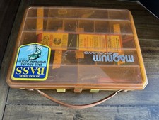Vintage Fishing Lure Lot with Magnum by Plano Tackle Box Assorted Lures Collecti