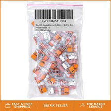 Compact 50-Pack of Wago Connection Terminals - Transparent & Durable Plastic