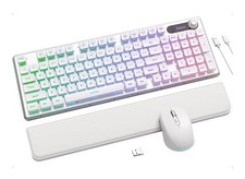 Sablute Wireless Keyboard and Mouse Combo - 9 Backlit Effects, Wrist Rest, New